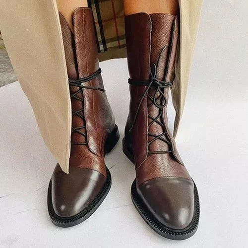 Women's leather ankle boots with all-day comfort – Brown