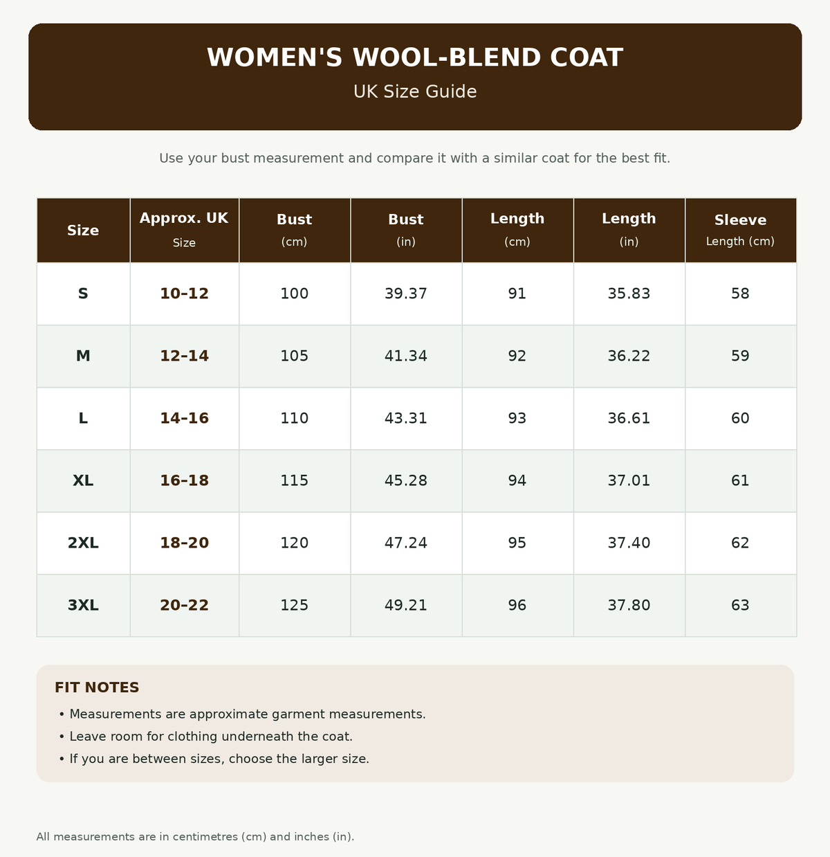 Women's wool-blend coat with button-front and classic collar