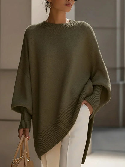Women's knitted jumper, oversized wool blend
