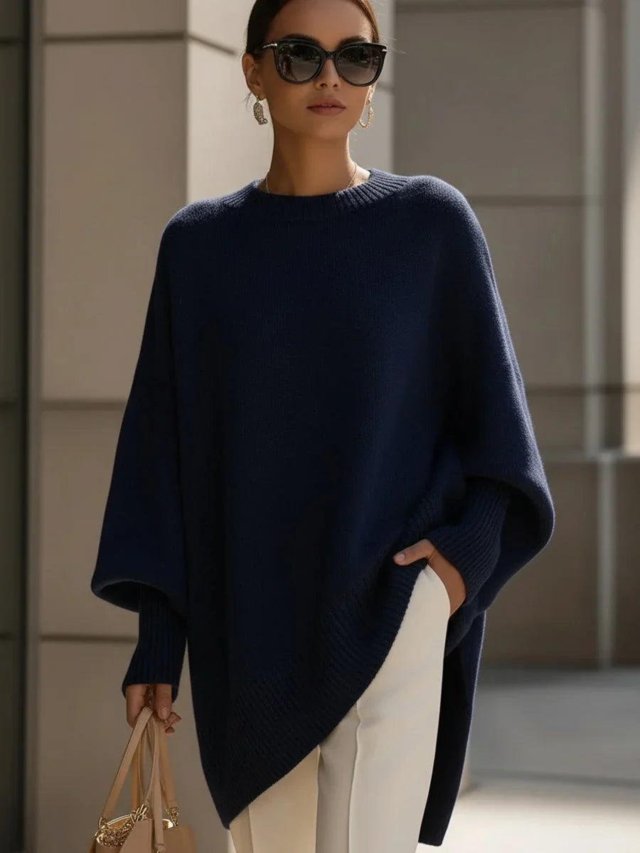 Women's knitted jumper, oversized wool blend
