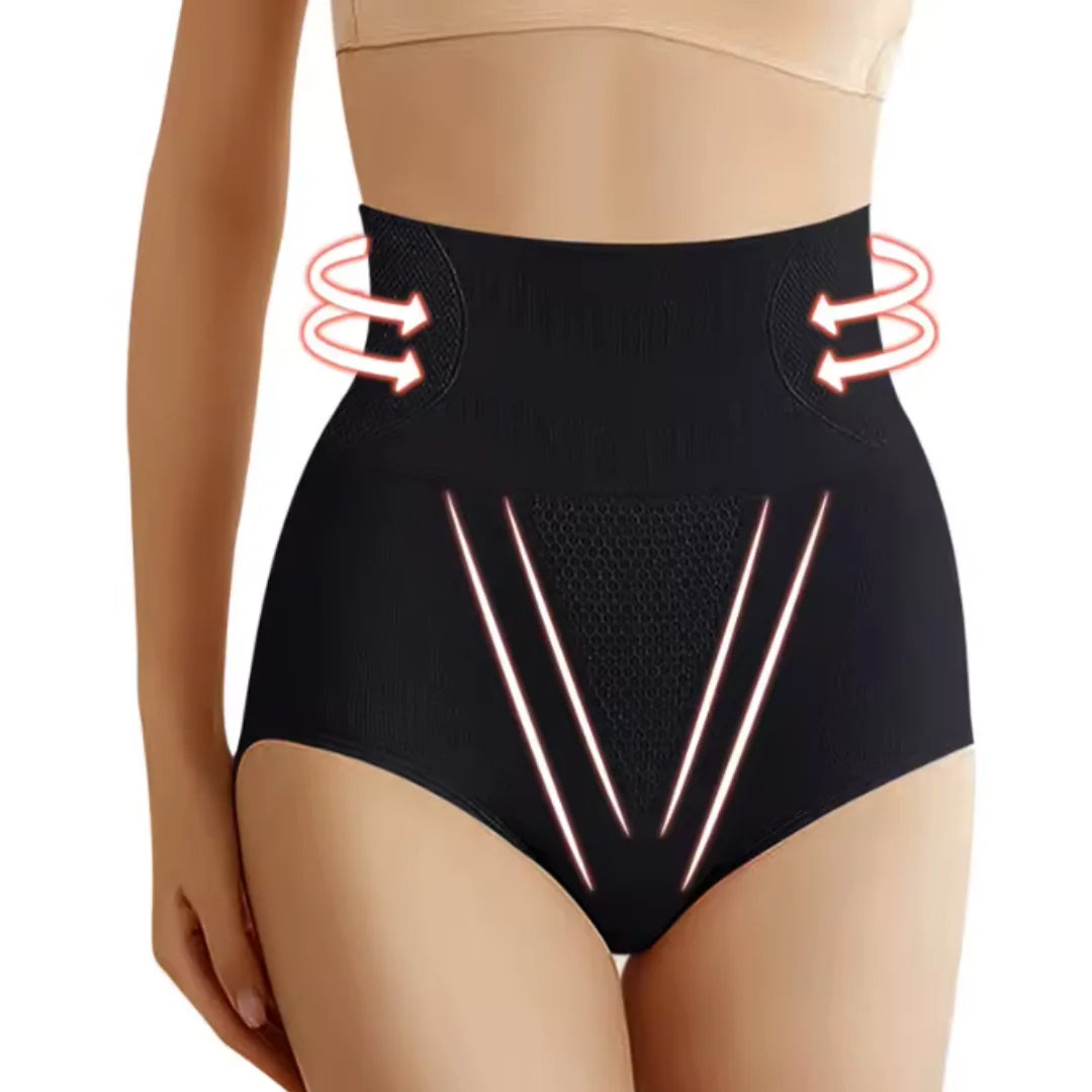 Women's knit high-waist shaping underwear with firm shaping – Black